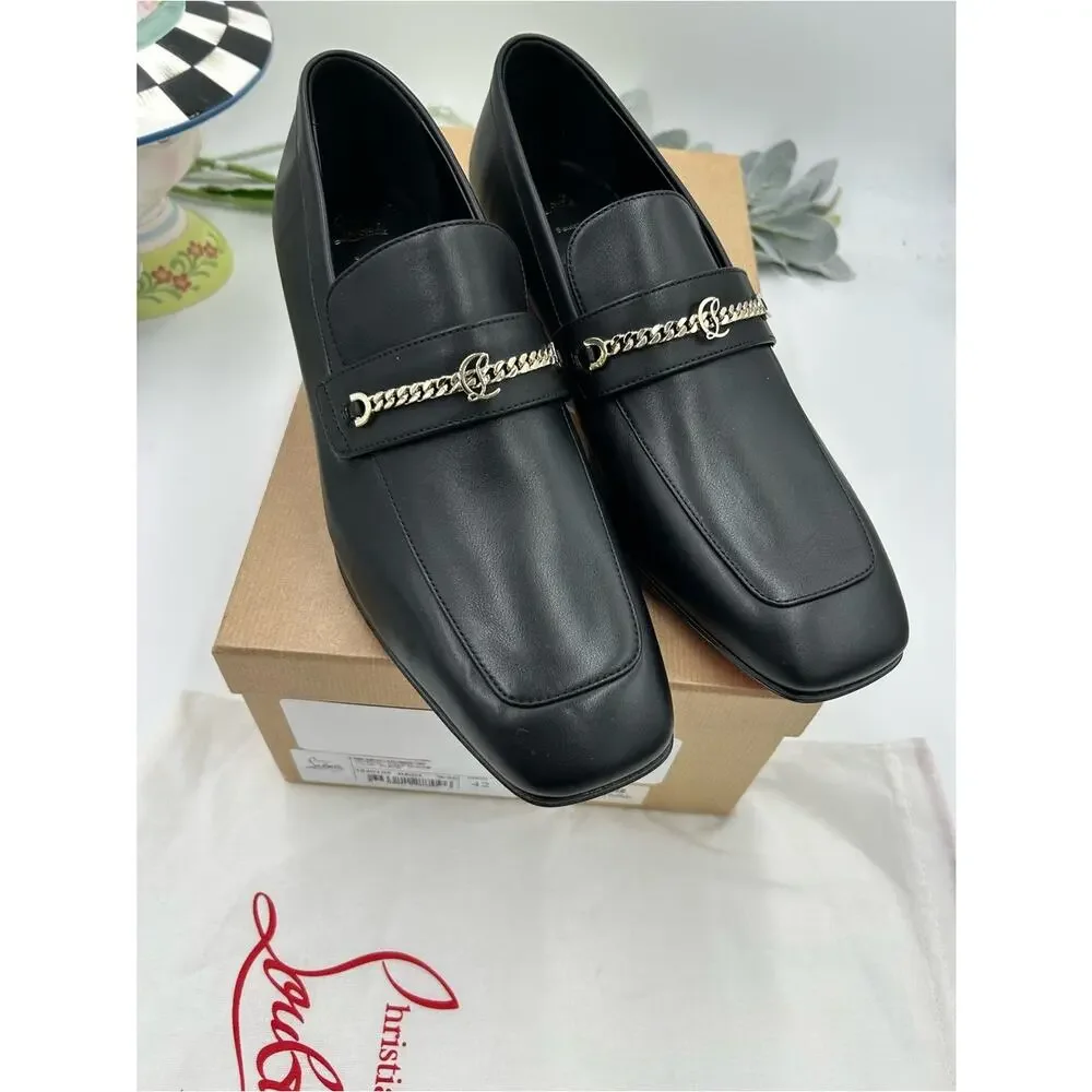 Men's Christian Louboutin, MJ, Moc loafers CL chain logo size 42